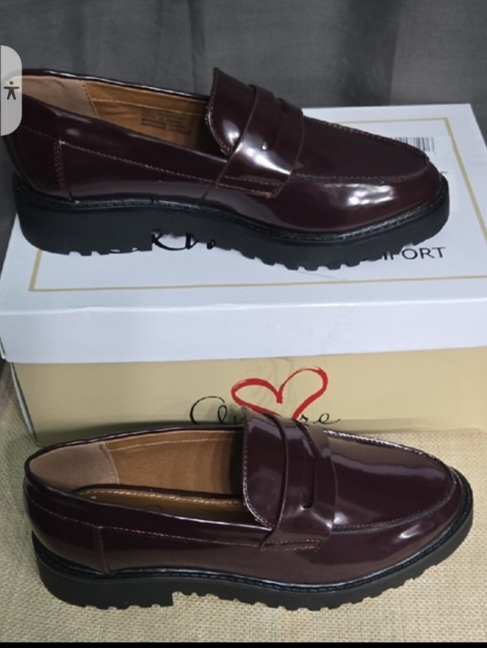 Women's Burgundy Patent Penny Loafers